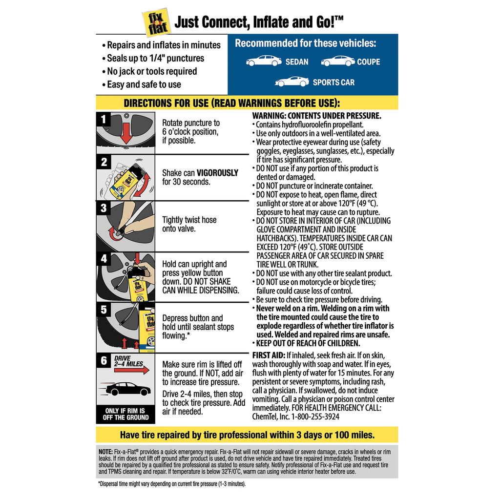 16 oz Aerosol Tire Repair and Inflator T243