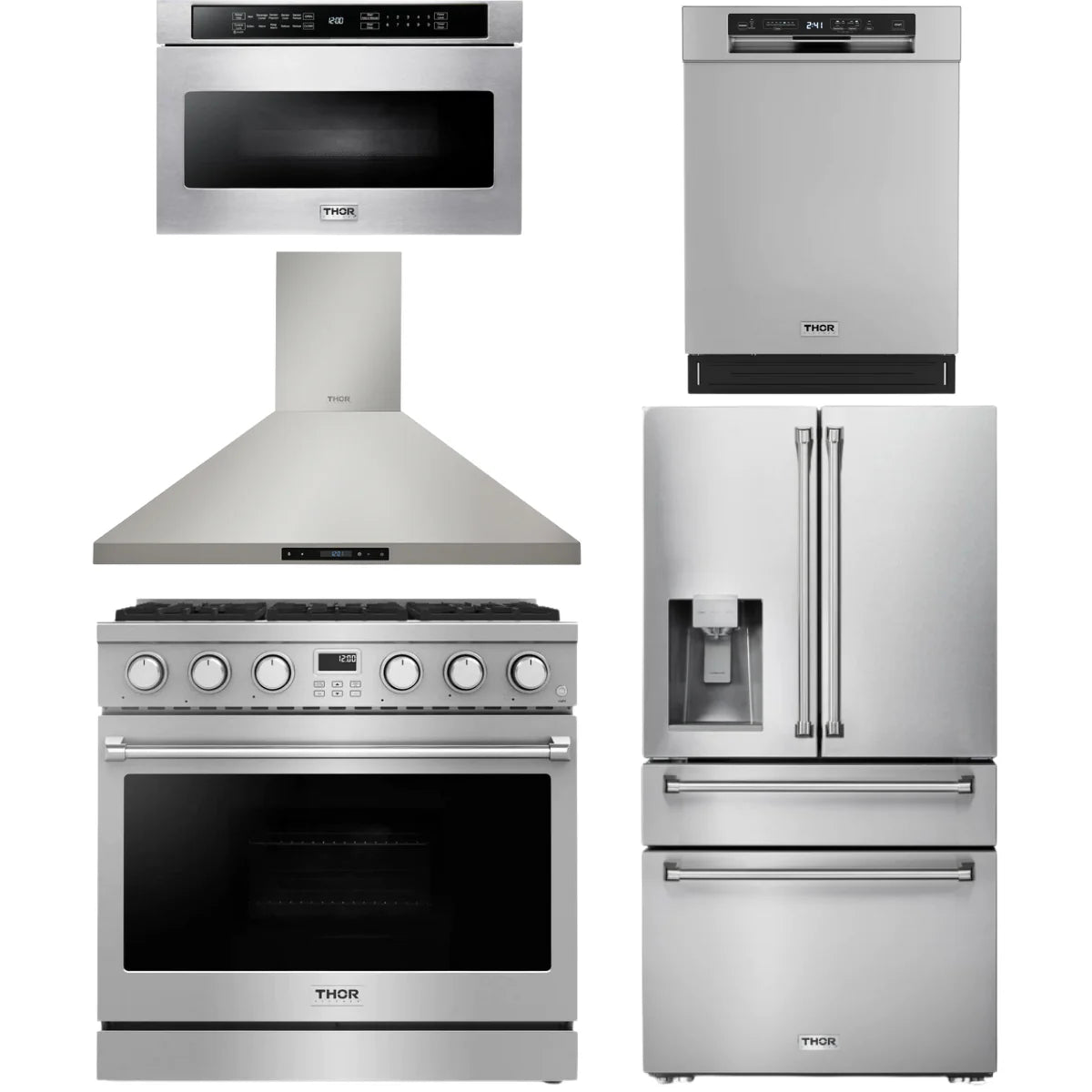 36 Gas Range, Range Hood, Refrigerator, Dishwasher and Microwave L370699