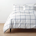 Navy Yarn-Dyed Cotton Percale Twin Duvet Cover Q827206