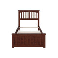 Twin-XL Brown Hardwood Slat Bed B88605