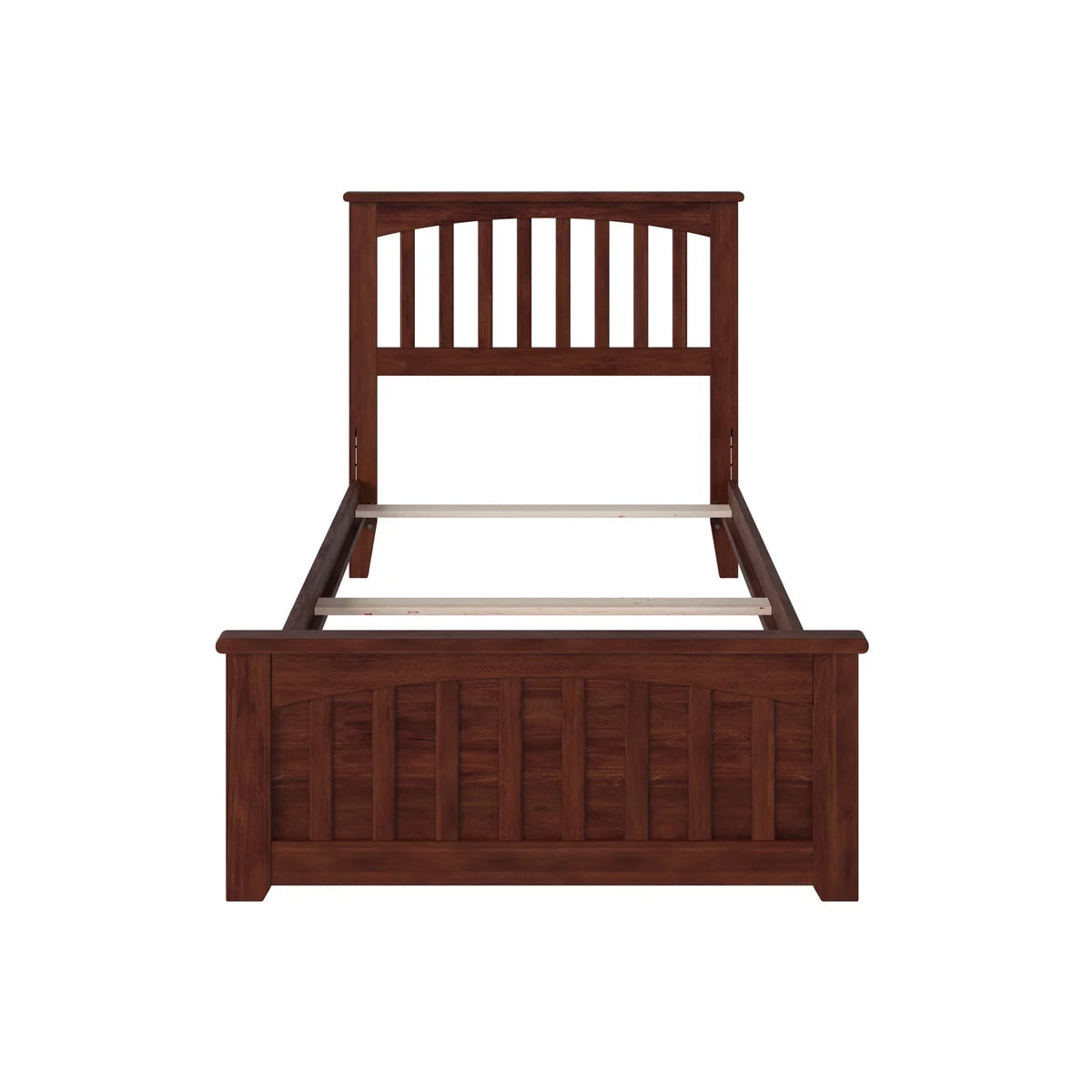 Twin-XL Brown Hardwood Slat Bed B88605