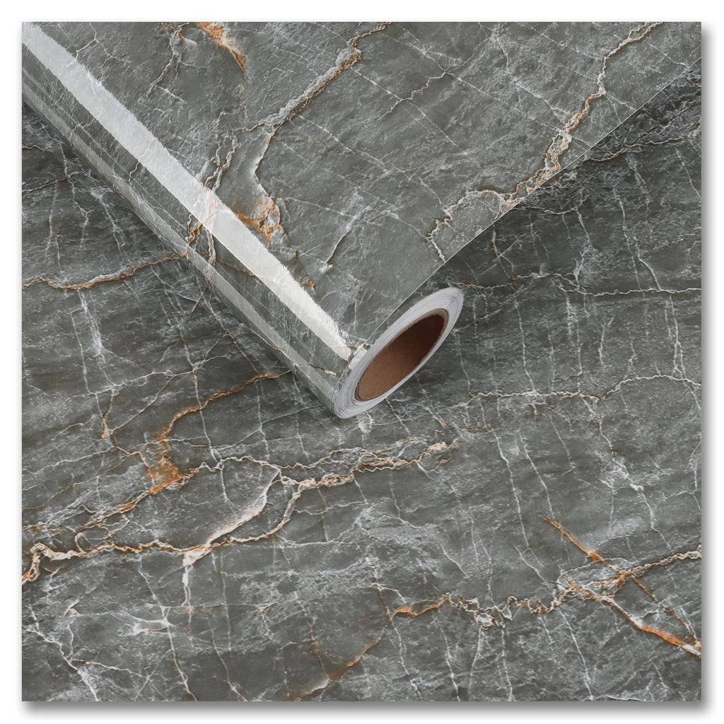 24"x354" Grey Marble Peel and Stick Wallpaper M397