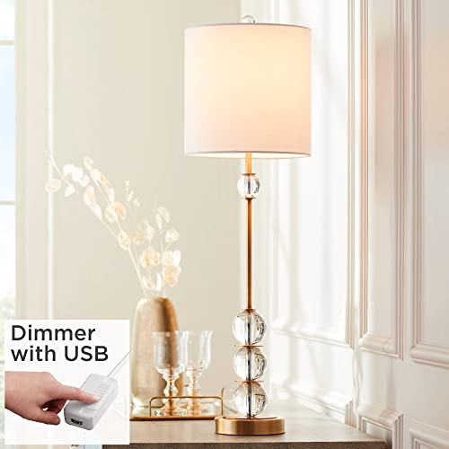 Modern Art Deco Buffet Table Lamp with USB Dimmer Cord K20305