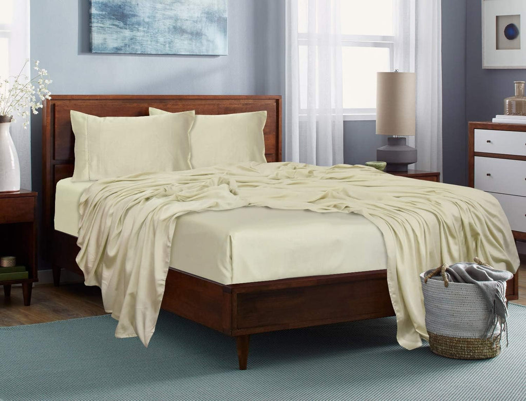 100% Tencel Lyocell Bed Sheets Set 5PC Split King Taupe C712