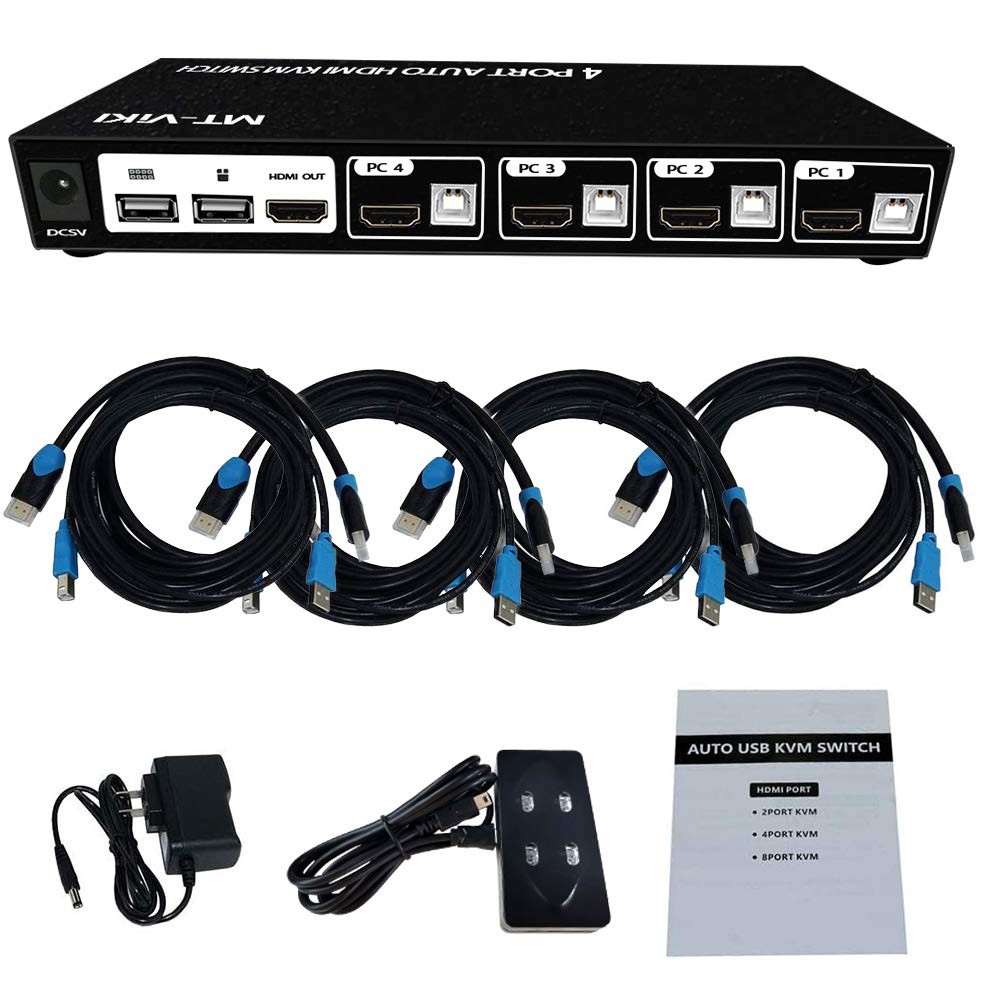 4 Port 4K HDMI KVM Switch with 4 USB Ports K932