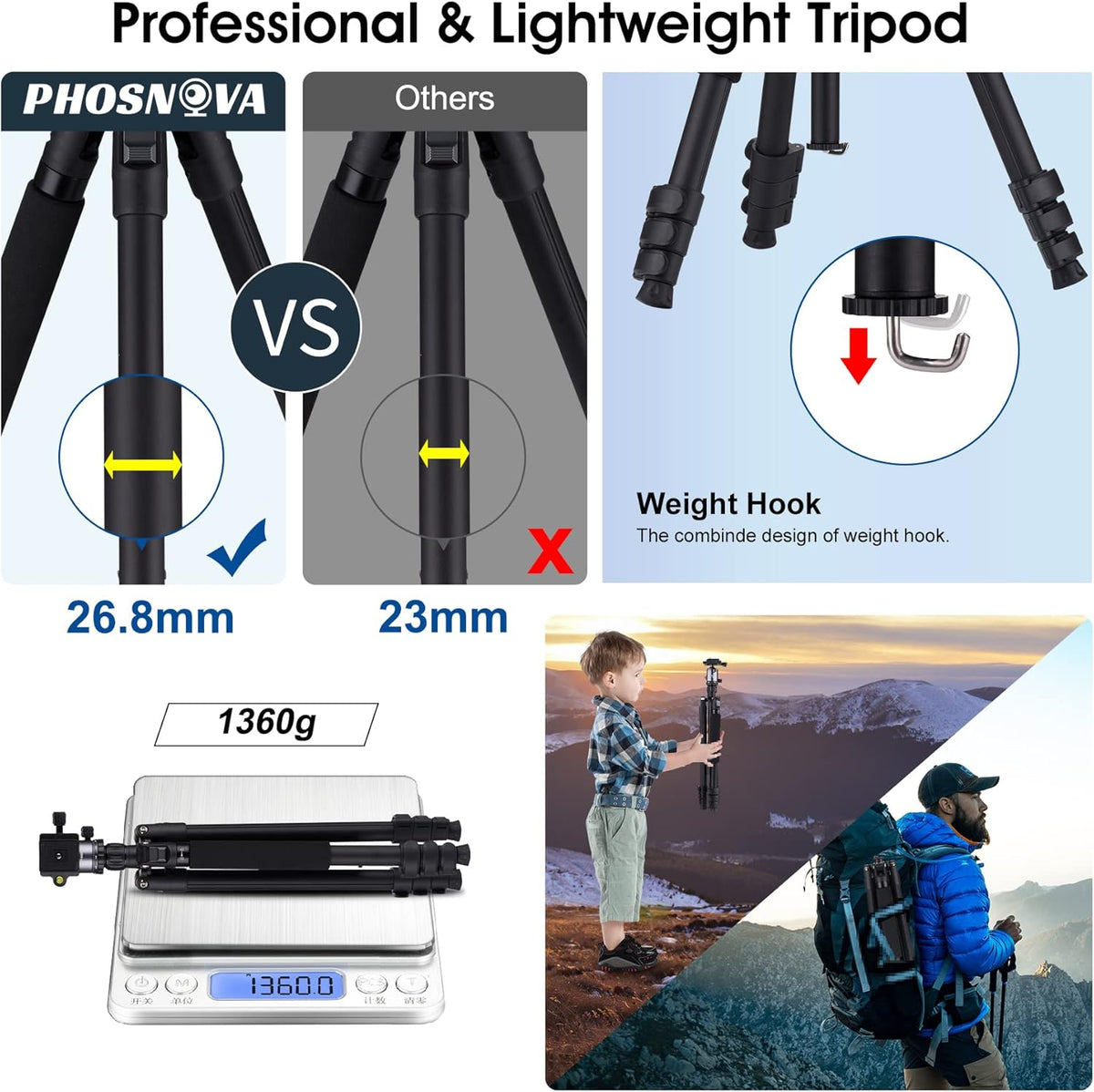 Compact Aluminum Camera Tripod with 360 Degree Ball Head Q284866