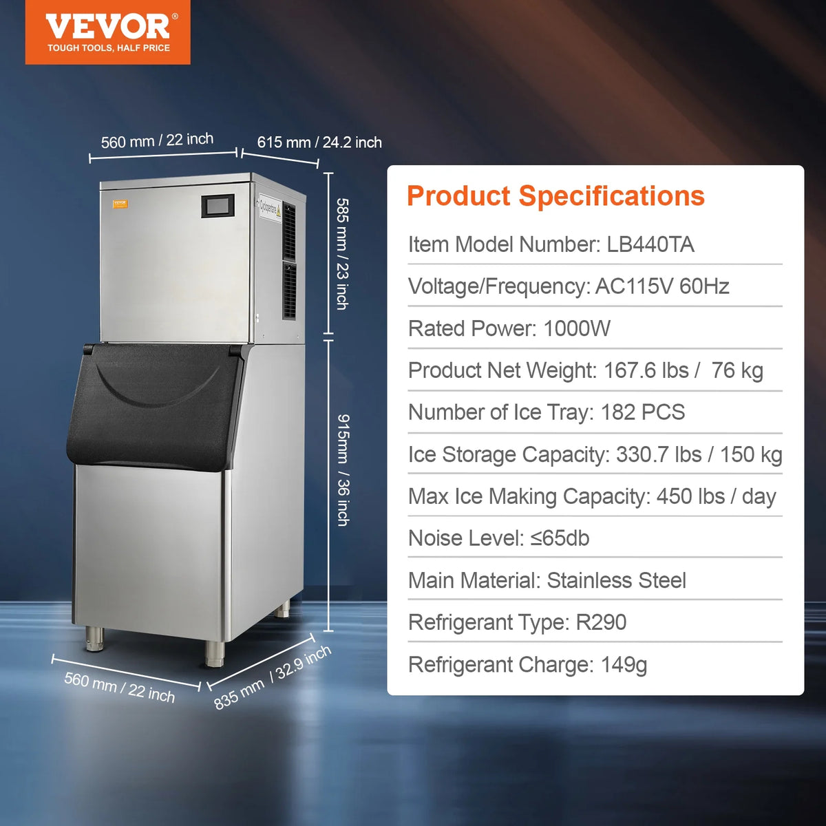 Commercial Ice Maker with Storage Bin A99069