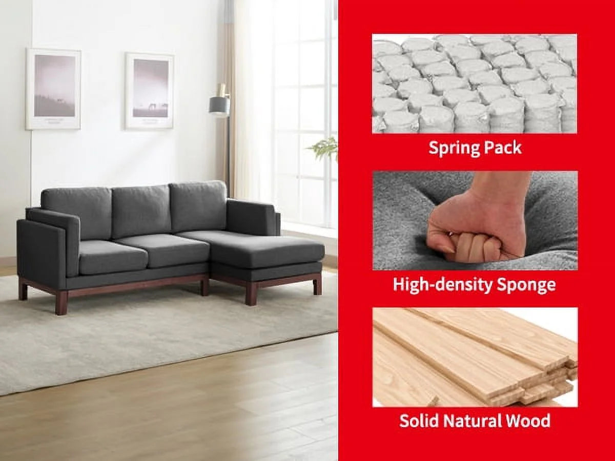 84" L-Shaped Upholstered Sectional Sofa with Chaise Lounge T759