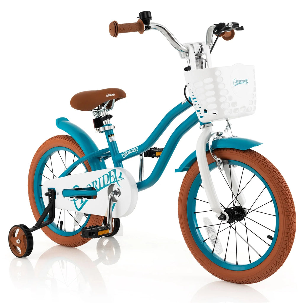 Green Adjustable Kids Bike with Training Wheel O947