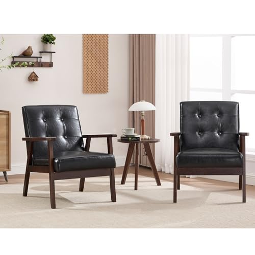 Mid Century Modern Beige Tufted Fabric Accent Chair Q42595