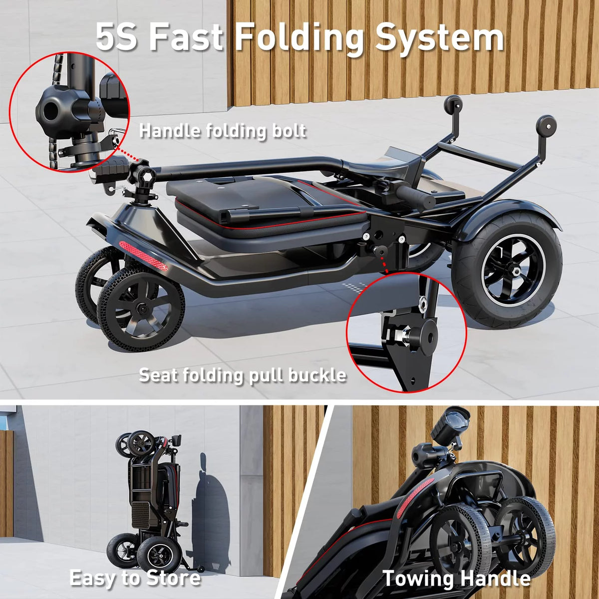 4 Wheel Portable Folding Mobility Scooter Y7508