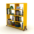Walnut Yellow 6 Shelf Wood Bookcase Z993786