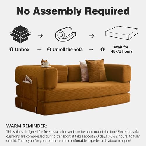Green Corduroy Convertible Sofa Bed J82436