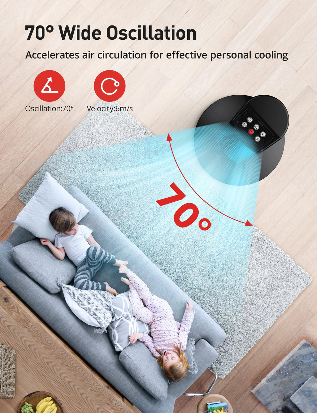 Black 36 Quiet Oscillating Bladeless Tower Fan with Remote F9123