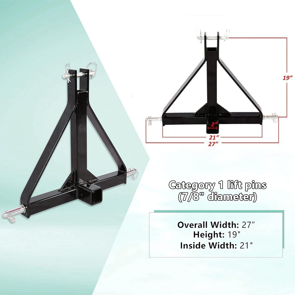 3 Point 2 Receiver Tractor Tow Hitch Drawbar Adapter Z168