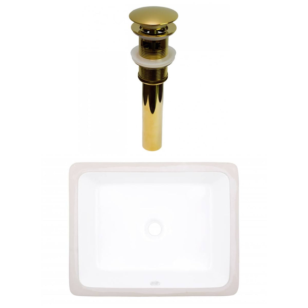 White Rectangle Undermount Sink Set L8985