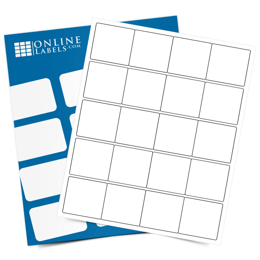 2x22 Square Labels, 100 Sheets, Weatherproof Polyester Laser E670