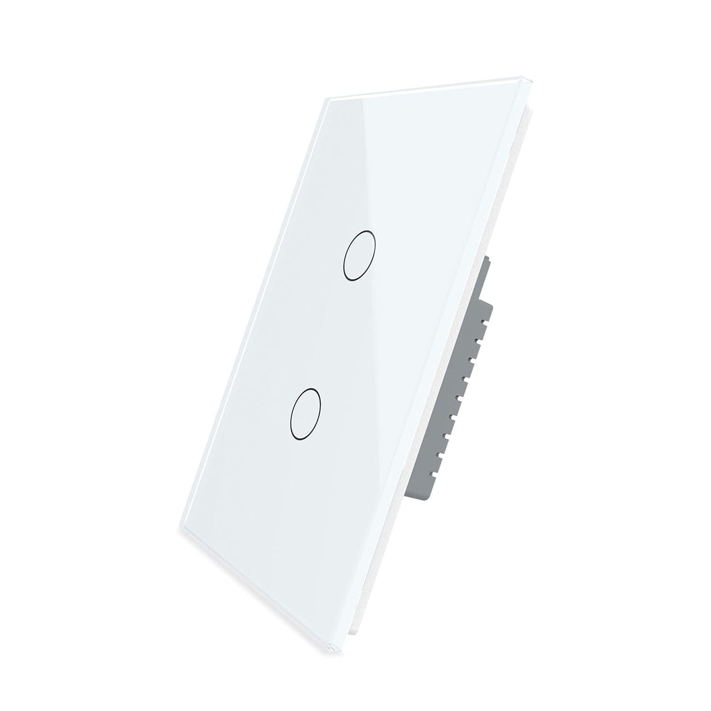 Black Wall Touch Light Switch, 2 Gang 1 Way N919