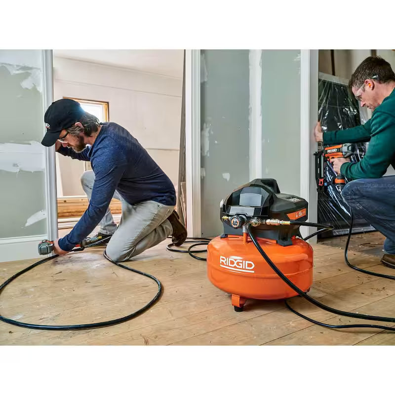 6 Gal. Portable Electric Pancake Air Compressor with Nailer & Stapler P8312