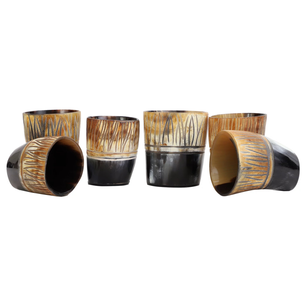 Drinking Horn Shot Cup Glass Ceramic Food Safe 6 Pack Q7644