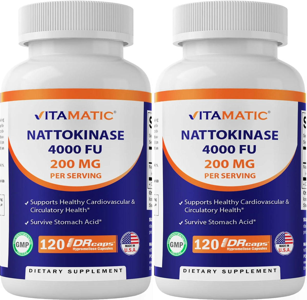Nattokinase Supplement 4,000 FU 120 Delayed Release Capsules M82472