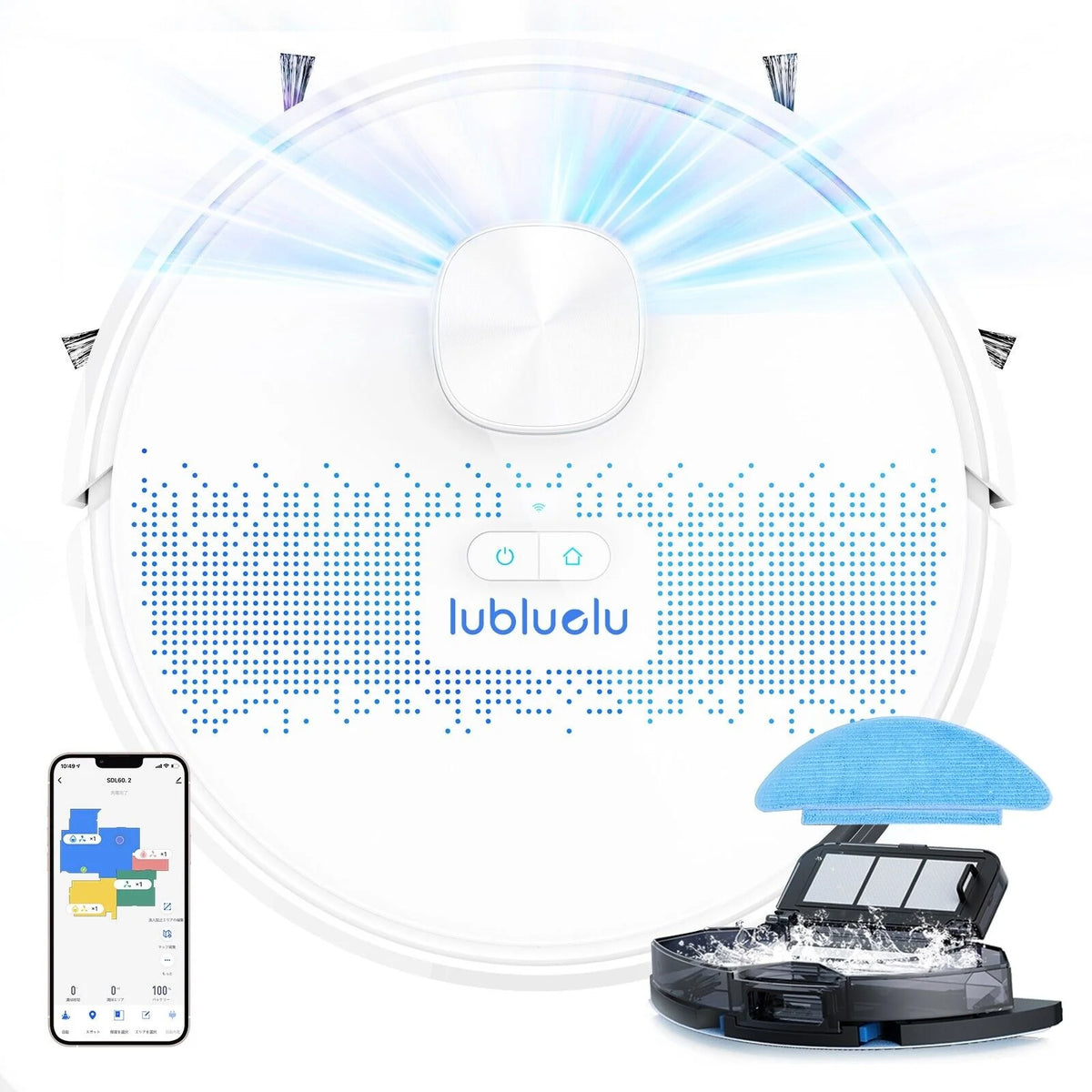 2in1 Robot Vacuum and Mop Combo 230ML White T49099