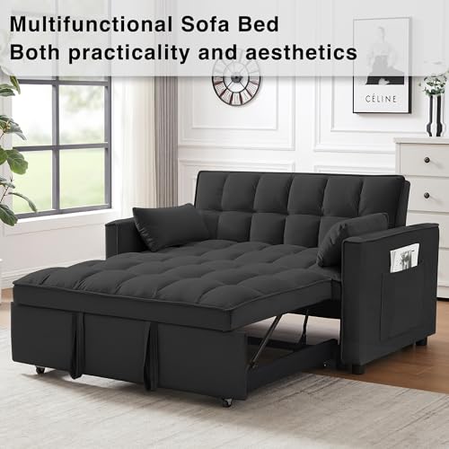 Velvet Convertible Sleeper Sofa Bed I777