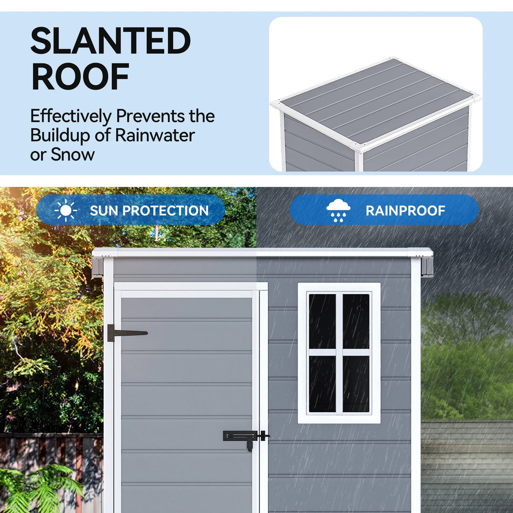 5x3 FT Resin Outdoor Storage Shed with Floor O7158