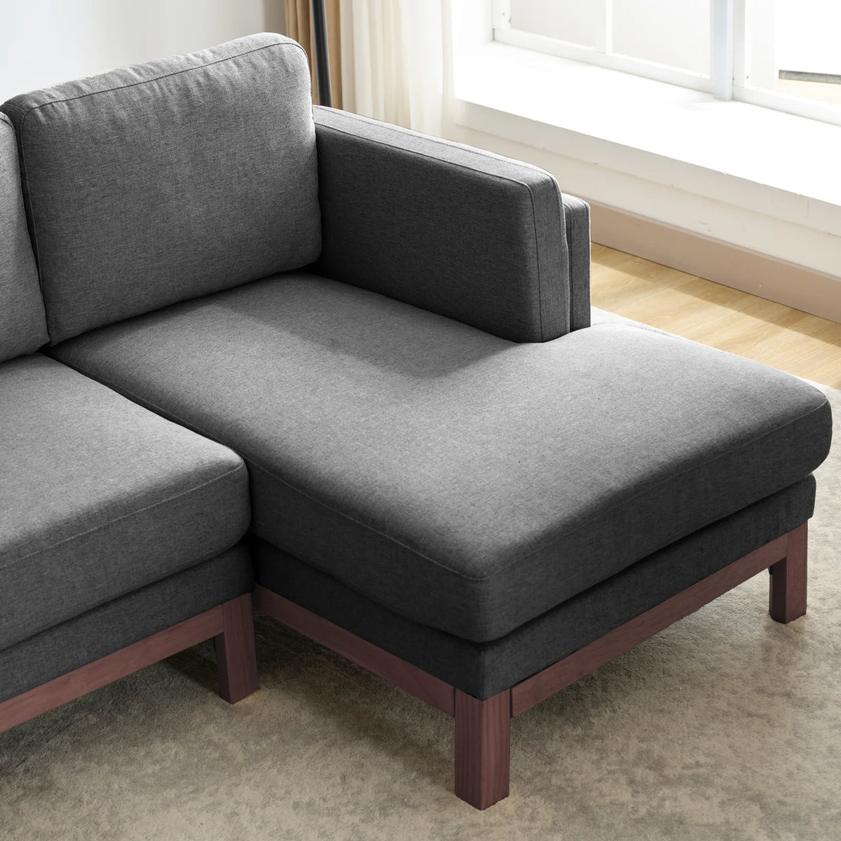 84" L-Shaped Upholstered Sectional Sofa with Chaise Lounge T759