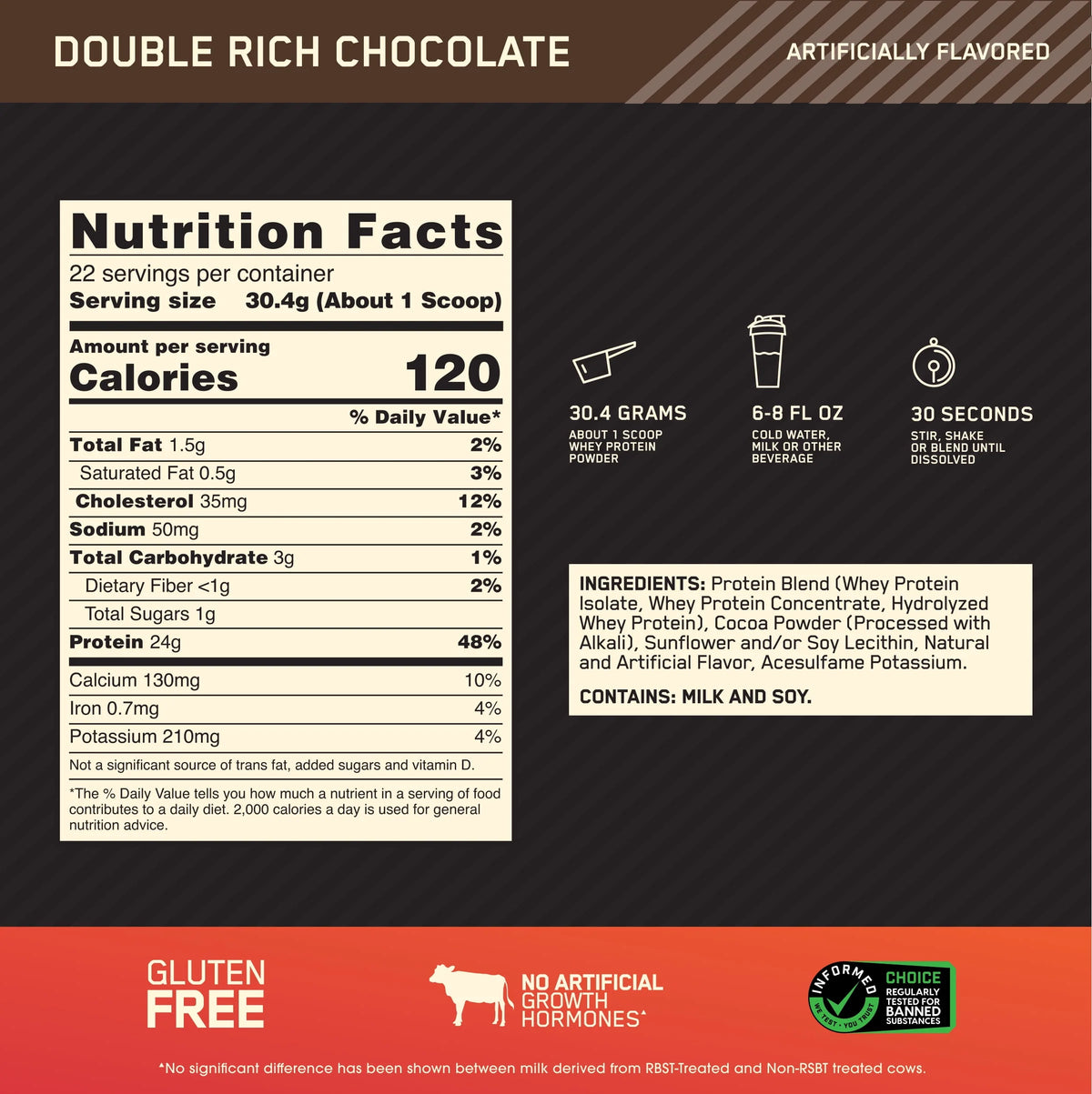Double Rich Chocolate Protein Powder 22 Servings N100