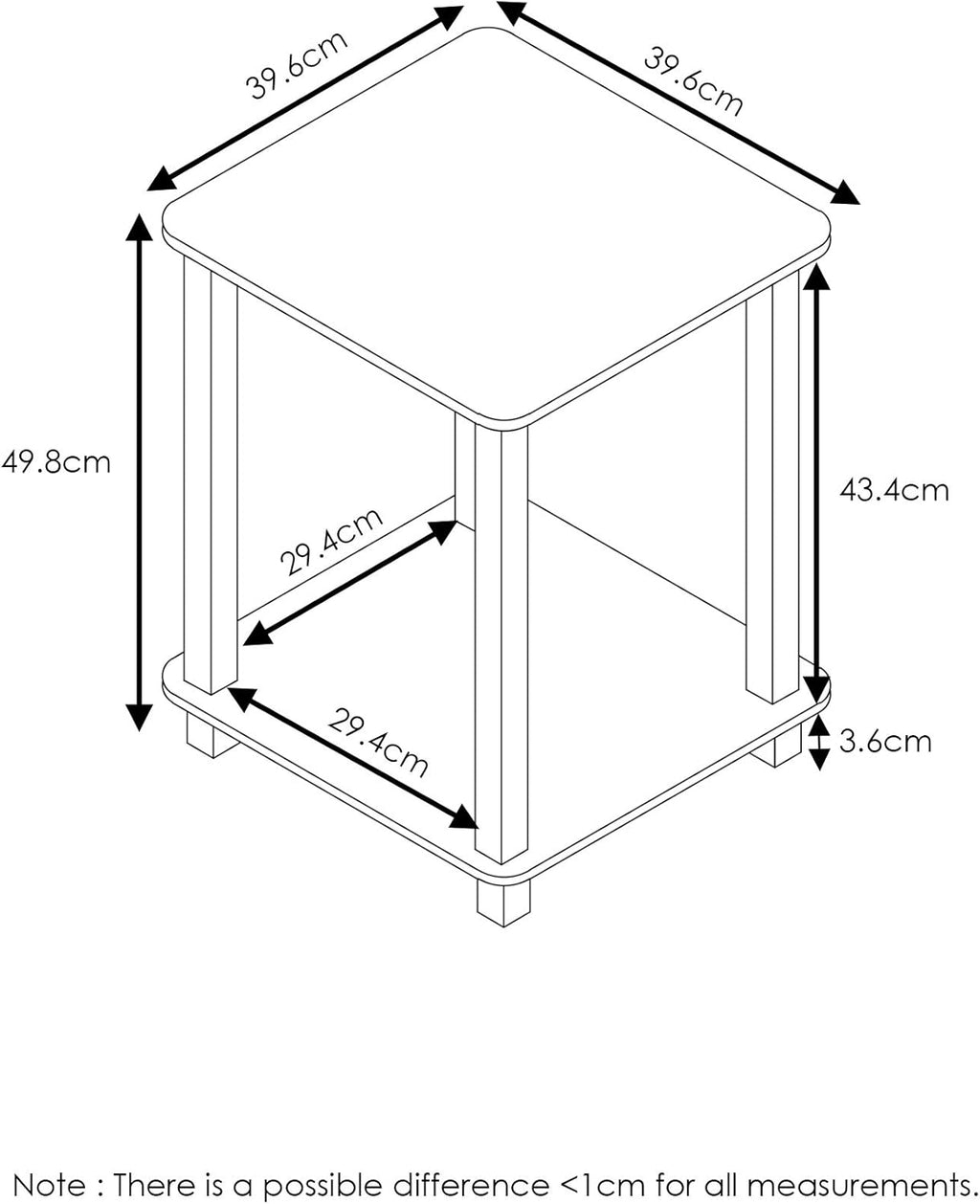 3-Tier End Table, 1-Pack P1878