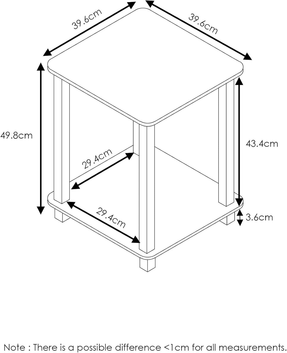 3-Tier End Table, 1-Pack P1878