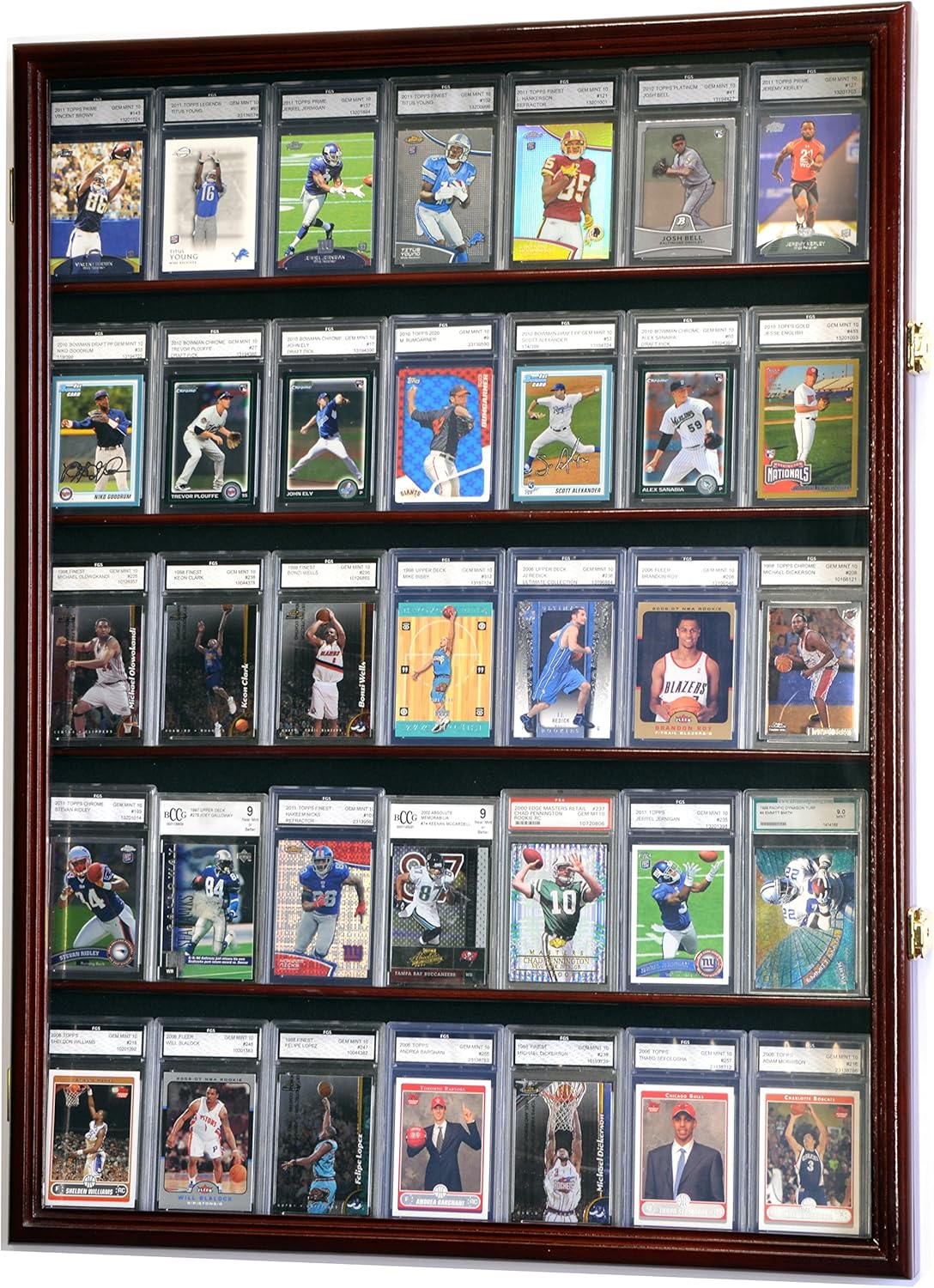 Graded Sport Cards Display Case Wall Cabinet with UV Door X99591