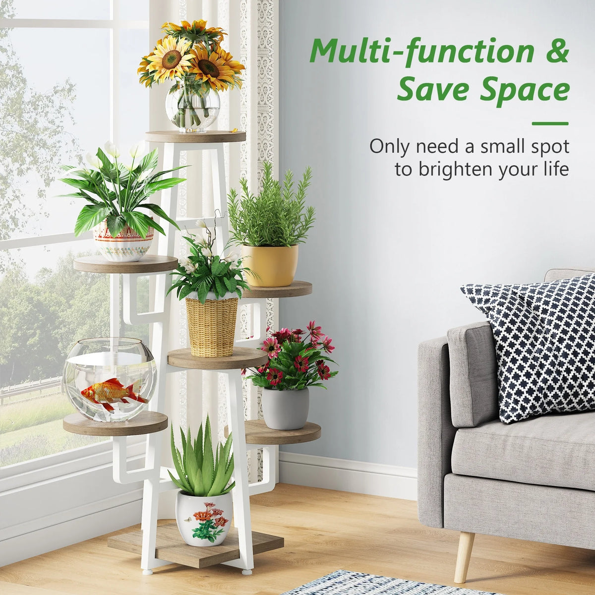 7 Tier Wooden Plant Stand H769361