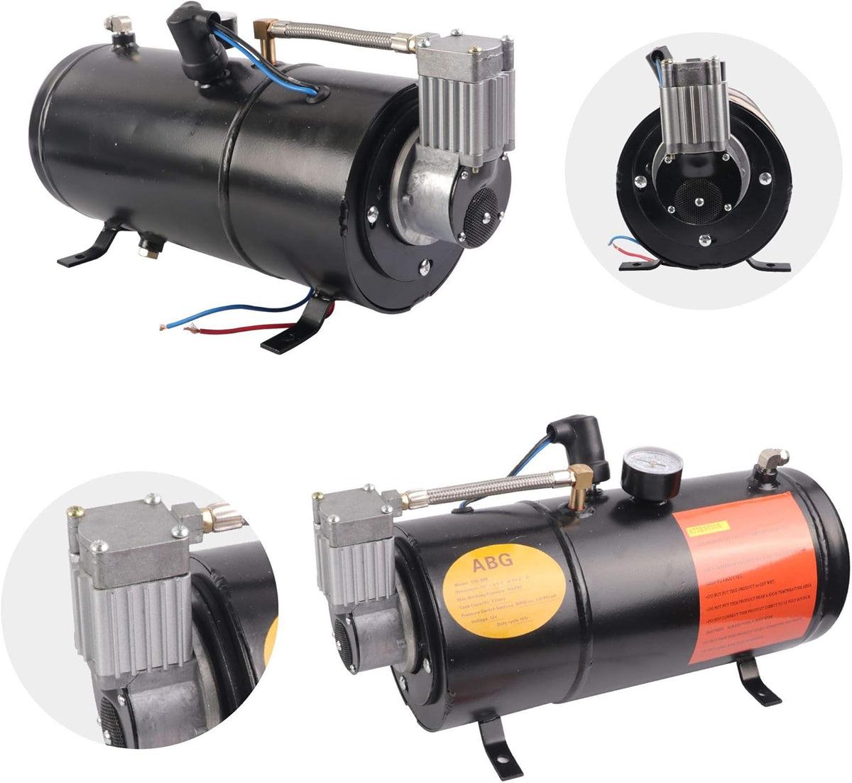 4 Trumpet Train Air Horn Kit with 120 PSI Air Compressor S7386