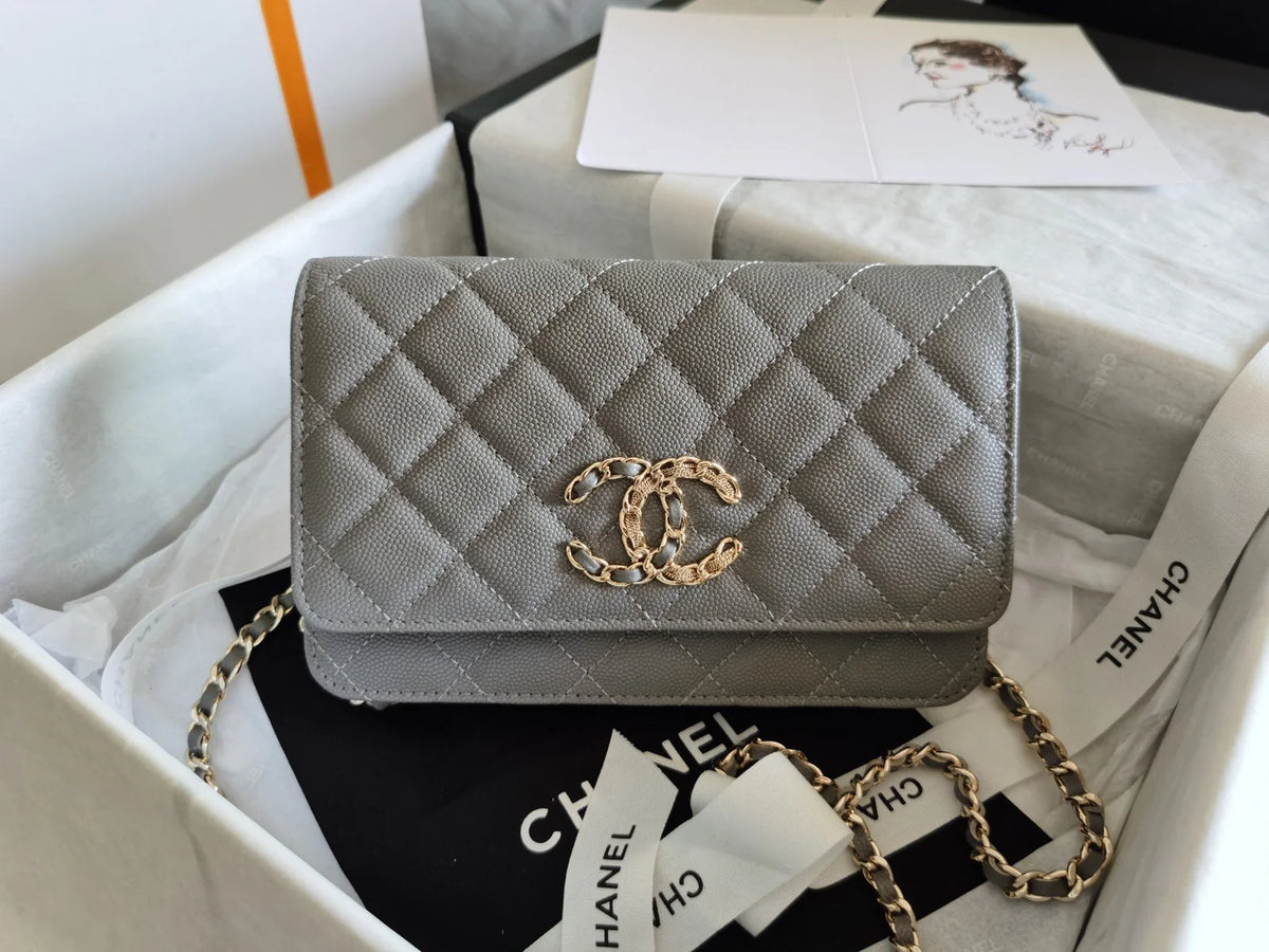 Grey Mini Flap Bag Y795