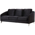 Black Velvet Sofa with Chrome Metal Legs M8070