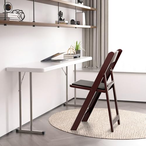 White 4 PC Resin Folding Chairs with Cushion U89386