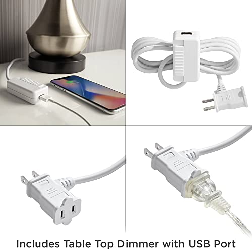 Modern Art Deco Buffet Table Lamp with USB Dimmer Cord K20305