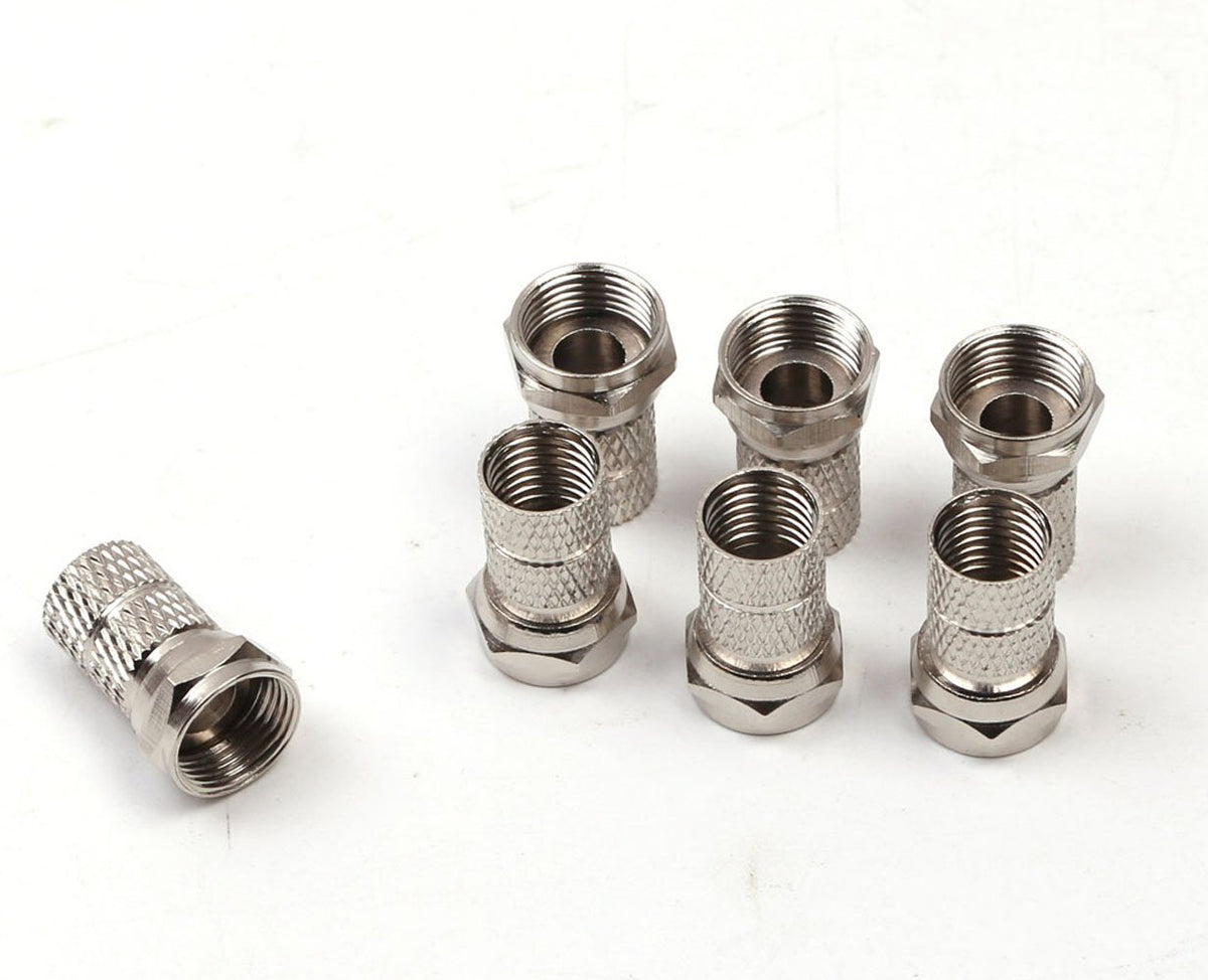 RG6 F-Type Twist-On Coaxial Cable Connector 6PCS Silver U865468
