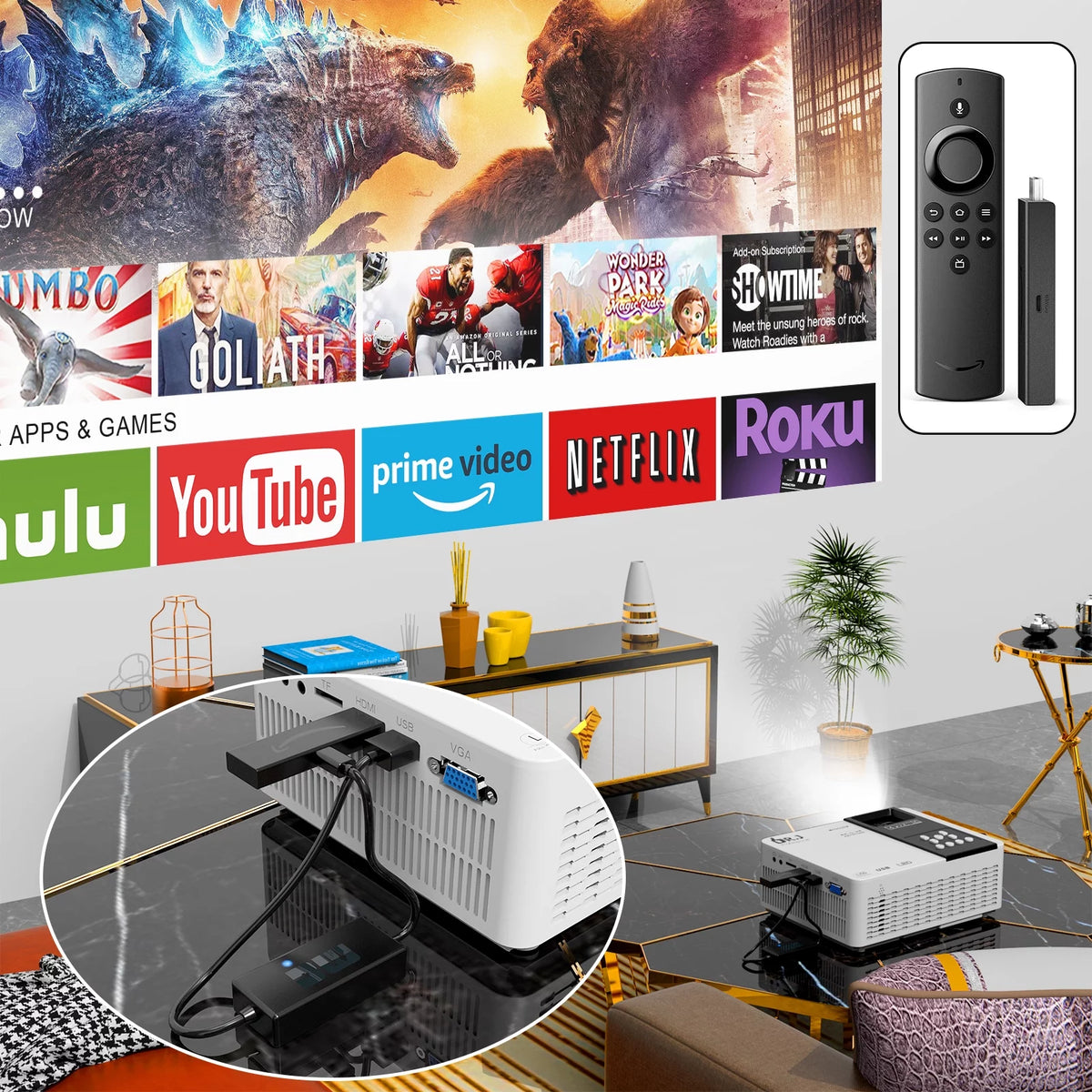 5G WiFi Bluetooth Projector 1080P HD F380