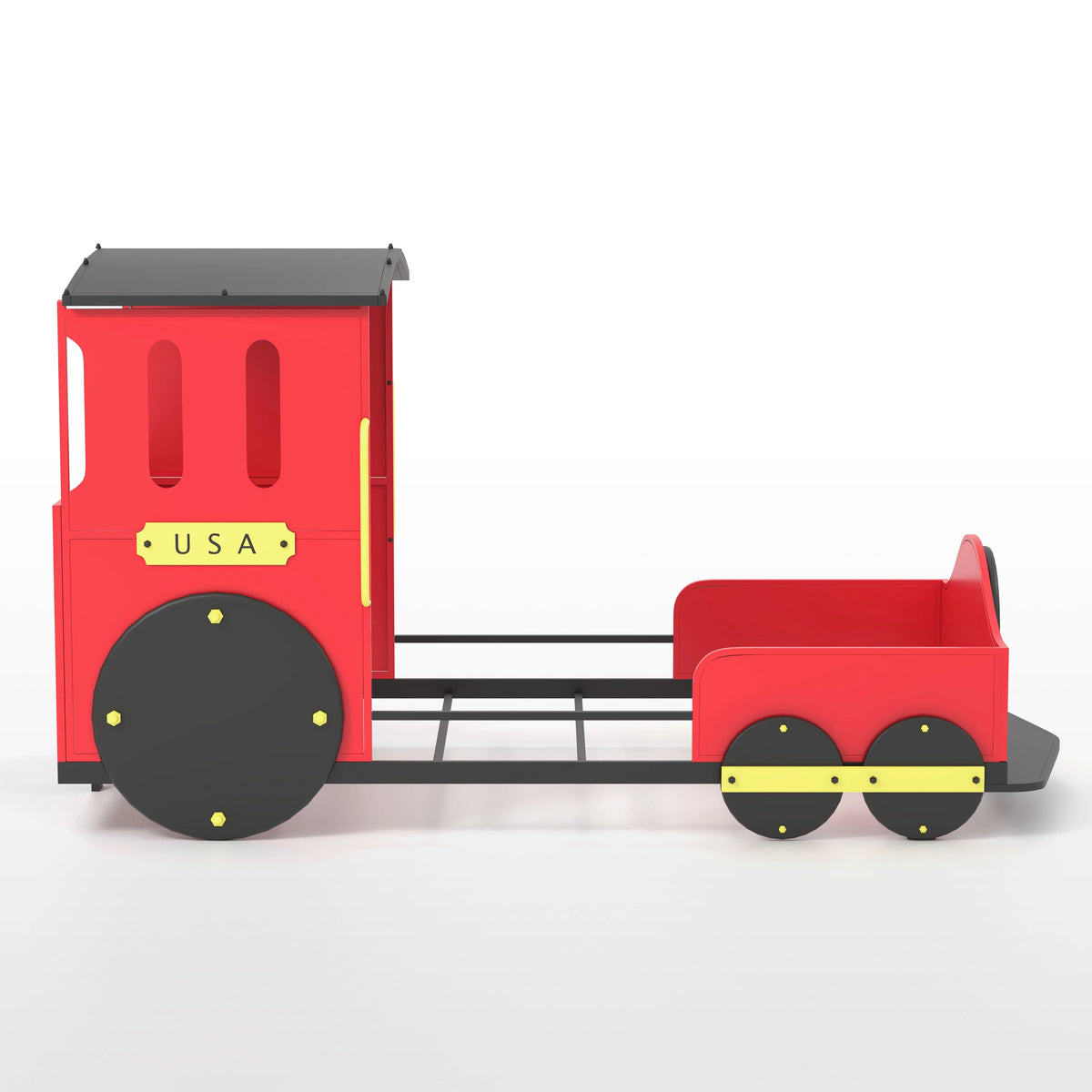Twin Red and Black Panel Bed R8465