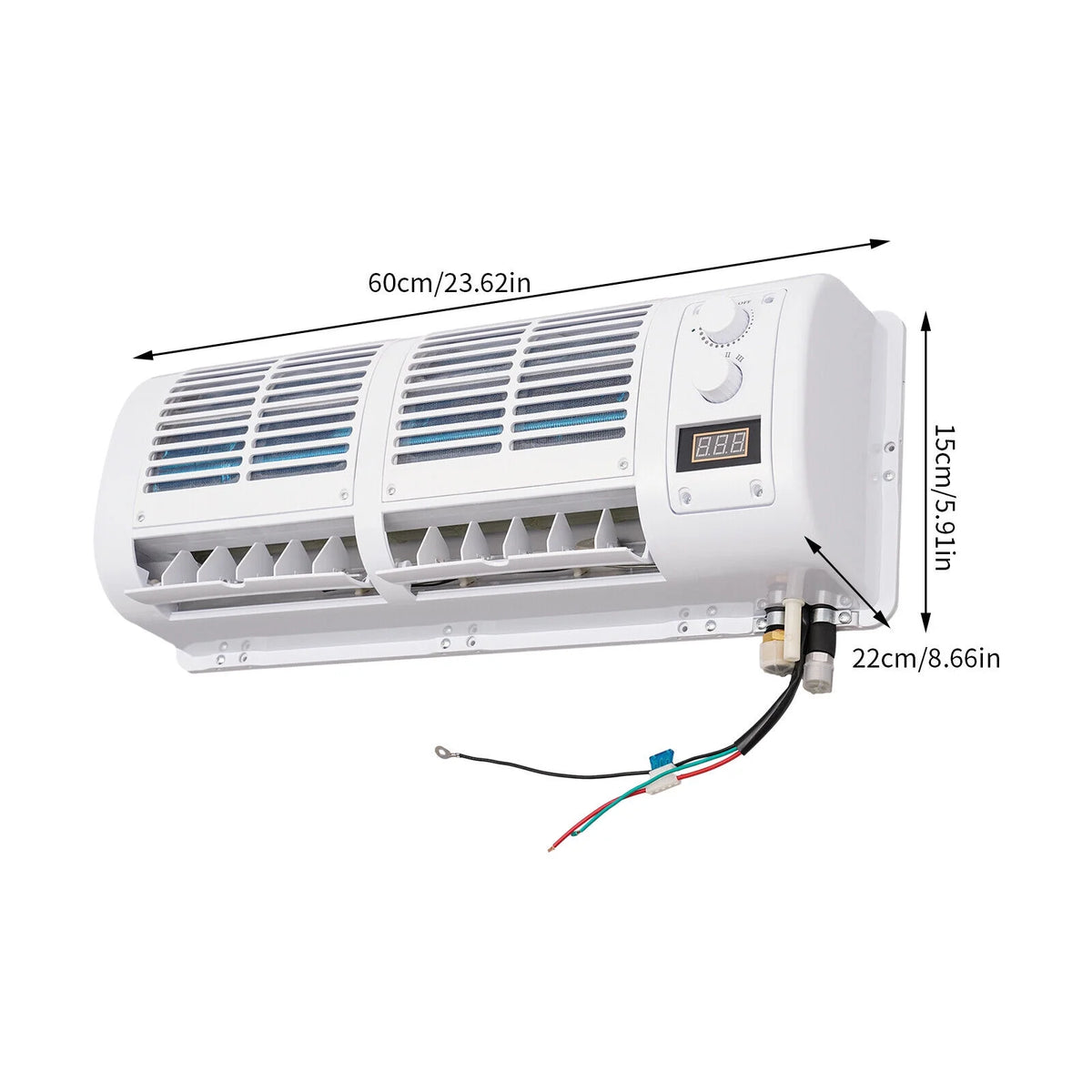 12V Car Air Conditioner Cooling Fan 3 Speeds LCD Display N93486