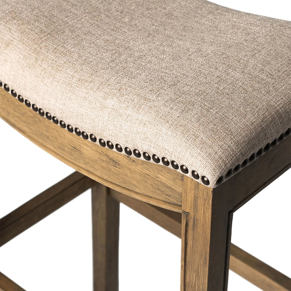 30" Bar Height Stool with Cream Fabric A974