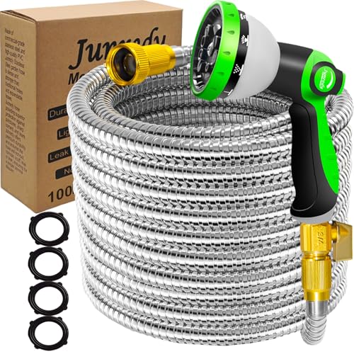 25 FT Non-Expandable Heavy-Duty Water Hose with 10-Function Nozzle G25070