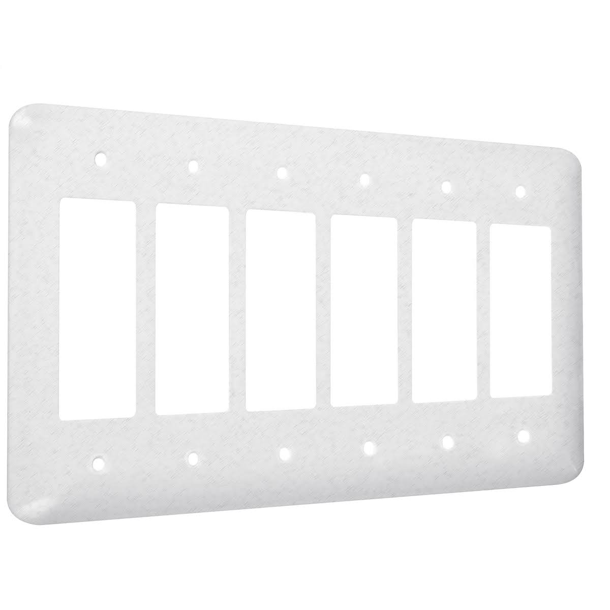 White Six Gang Textured Wallplate G167121