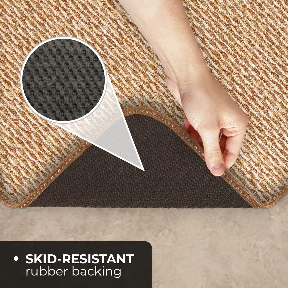 Skid-Resistant Carpet Runner Praline Brown 24 Feet X 48 Inches J99849