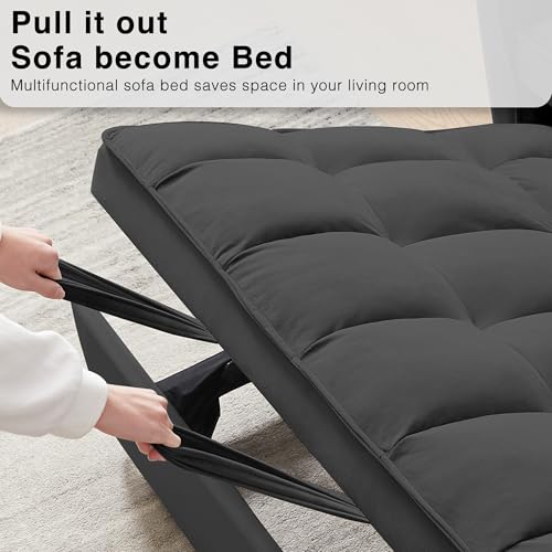 Velvet Convertible Sleeper Sofa Bed I777