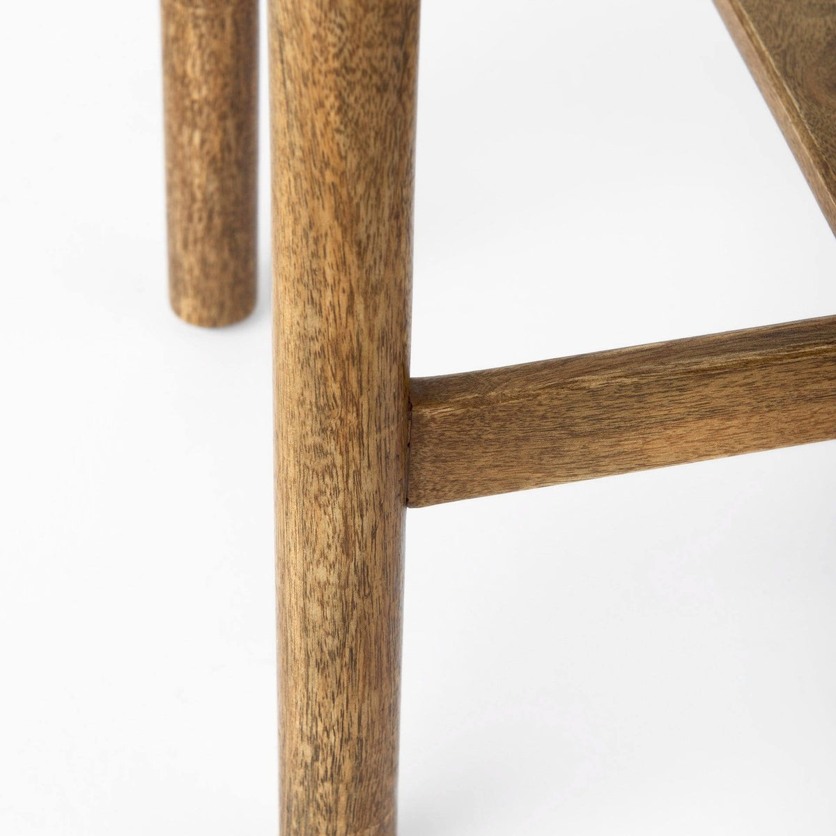 Cognac Brown Leather Medium Brown Wood Bar Stool A19415
