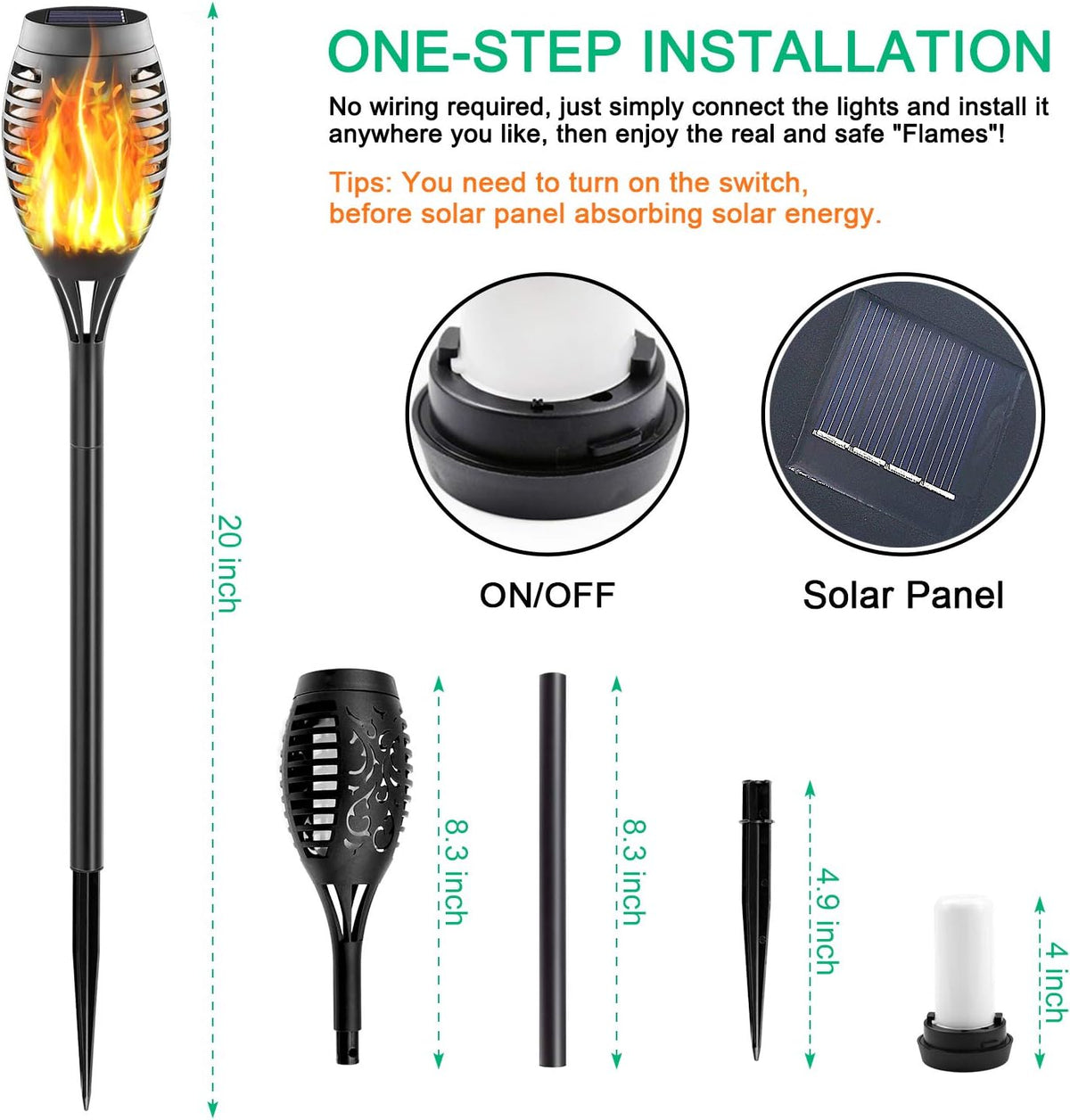 16 Pack Mini Solar Torch Lights Q47299